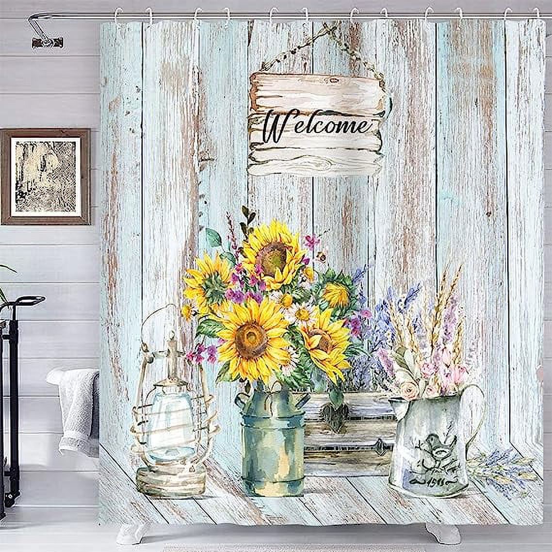 Namzi Extra Long Shower Curtain 72x78 inch Length, Country Style Shower