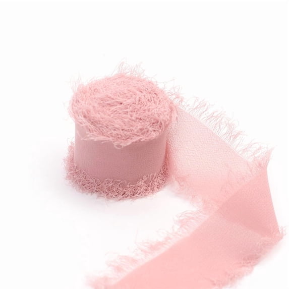 Namzi Fabric Ribbons, Ribbon for Crafts,pink A, 3.8cm * 5m (2 Rolls) - Polyester Ribbon for DIY Projects, Yarn & Ribbon Needles Category, for Gift Wrapping, Bouquet Decoration & Handmade Crafts