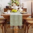 thumbnail image 1 of Namzi Farmhouse Table Runner, Rustic Table Runners with Tassels, Cotton Linen Boho Table Runner, Braided Striped Table Runner 13inch x 72inch, 1 of 4