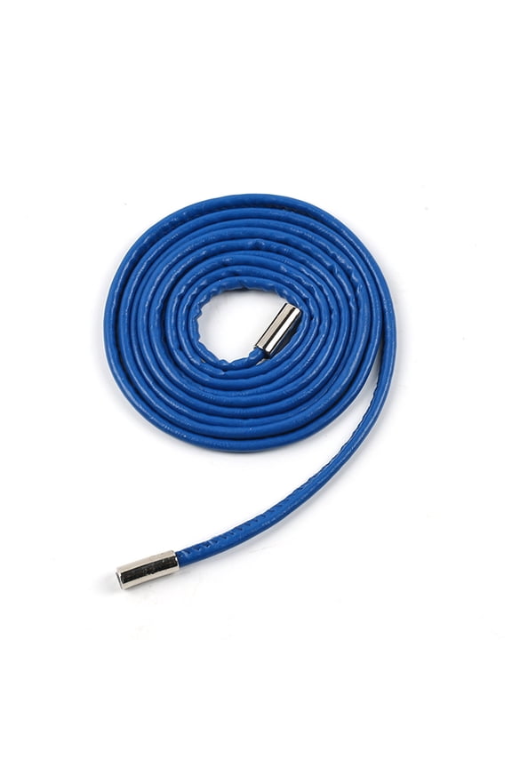 Fashion Round Rope Waist Chain 160cm Decorative Knot Thin Belt for Dresses, Adjustable PU Braided Belt,Blue