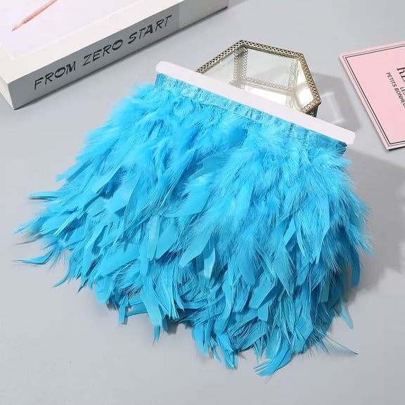 Namzi Feathers Trim Fringe 10Yard 4-6inch for Party Clothing Sewing Craft Wedding Dress Decoration-B05