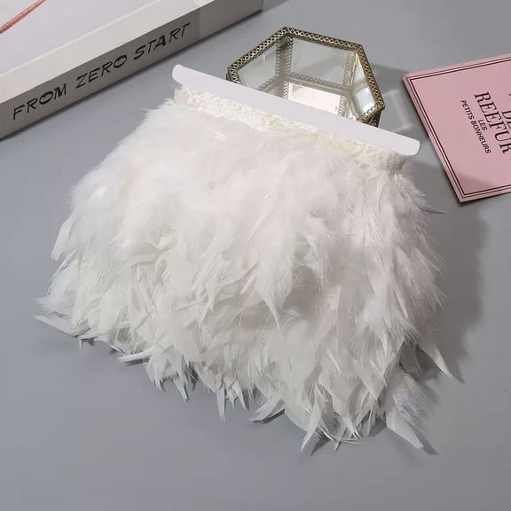 Namzi Feathers Trim Fringe 10Yard 4-6inch for Party Clothing Sewing Craft Wedding Dress Decoration-B30