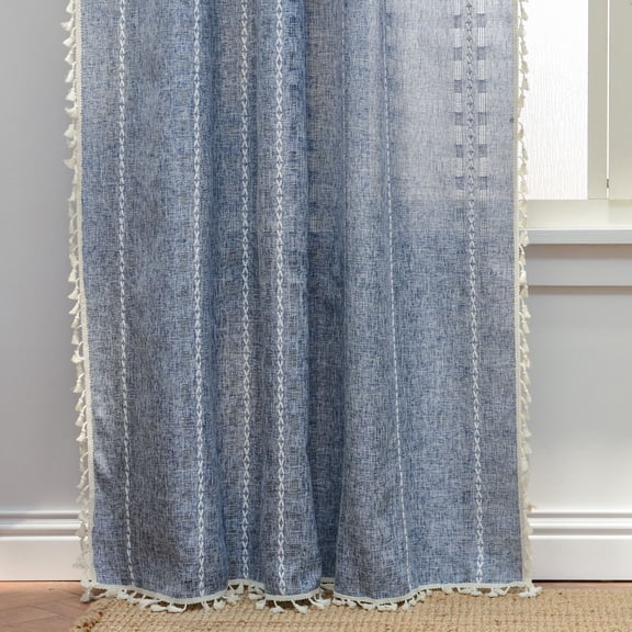 Namzi Floor Length Rod Pocket Curtains - 1 slice Light blue Curtains for Bedroom, 160*132cm Polyester Curtains, Suitable for Ideal for Privacy & Light Control.Style A
