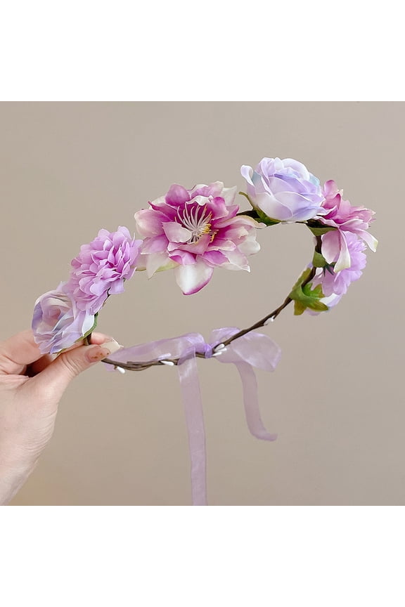 Flower Crowns for Women Girls Flower Headbands Flower Headpiece for Bridesmaid Wedding Festival Accessories,B02