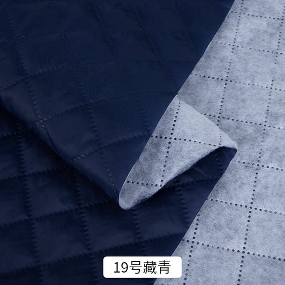 Namzi Geometry Pattern Quilted Cotton Fabric 1 Yard Thick Padded Lining Fabric, DIY Sewing Craft Material for Clothing Home Crafts,Dark Blue