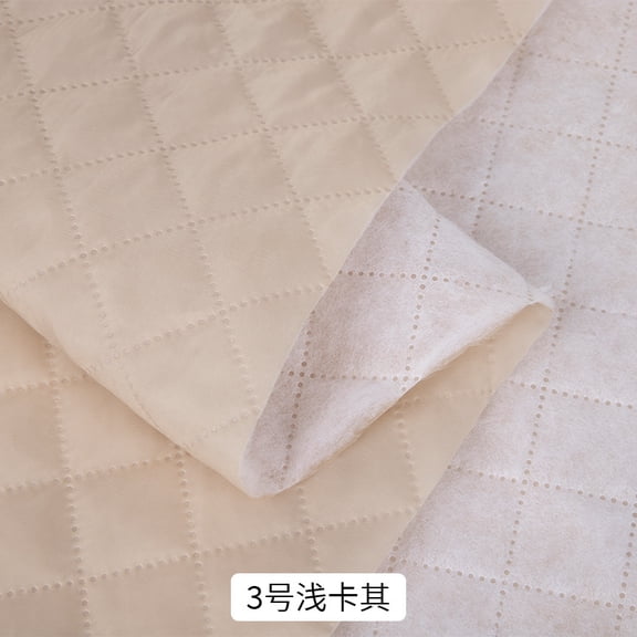 Namzi Geometry Pattern Quilted Cotton Fabric 1 Yard Thick Padded Lining Fabric, DIY Sewing Craft Material for Clothing Home Crafts,Khaki