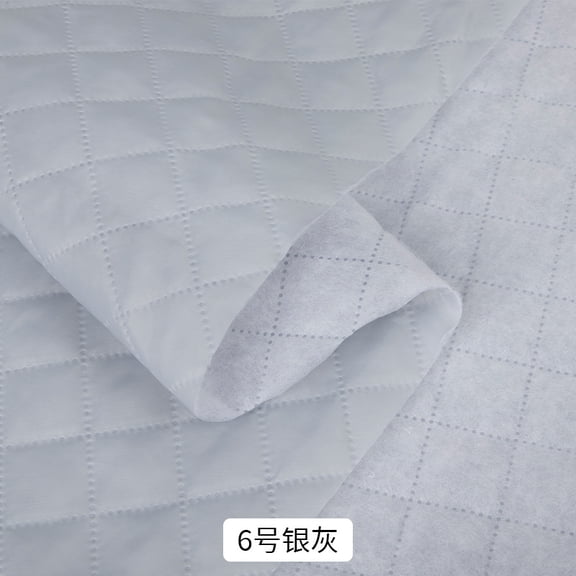 Namzi Geometry Pattern Quilted Cotton Fabric 1 Yard Thick Padded Lining Fabric, DIY Sewing Craft Material for Clothing Home Crafts,Light Grey