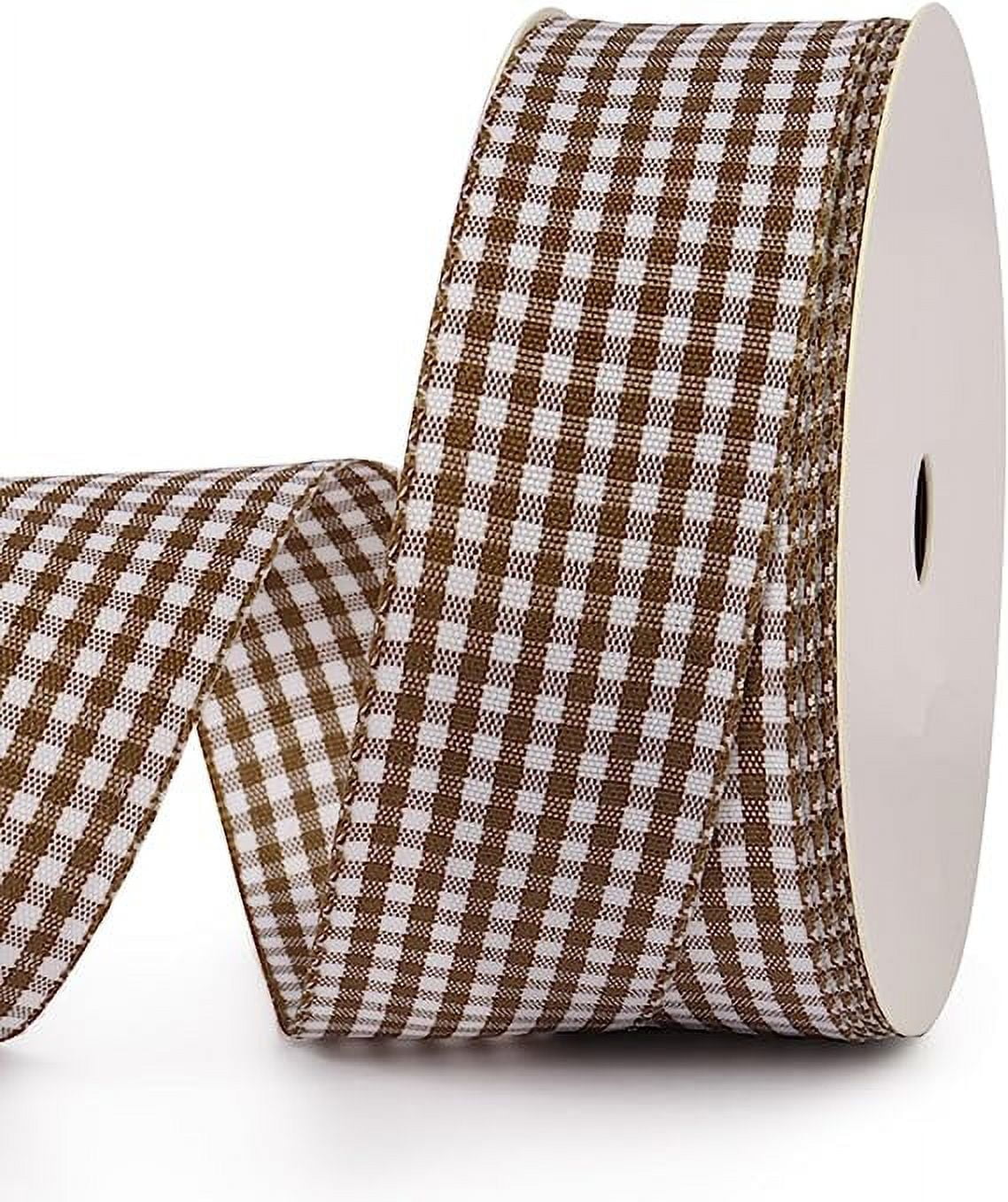 NAMZI Gingham Ribbon Checkered Ribbon 1-Inch Wide Taffeta Plaid Ribbon ...