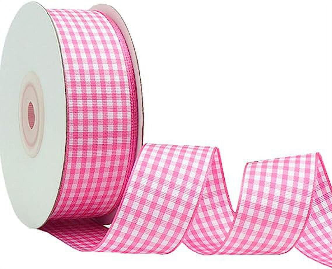 NAMZI Gingham Ribbon Checkered Ribbon 1-Inch Wide Taffeta Plaid Ribbon ...
