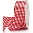 thumbnail image 1 of Namzi Gingham Ribbon Checkered Ribbon 1-Inch Wide Taffeta Plaid Ribbon 25 Yard Long 100% Polyester Woven Edge (Red, 1 Inch), 1 of 4