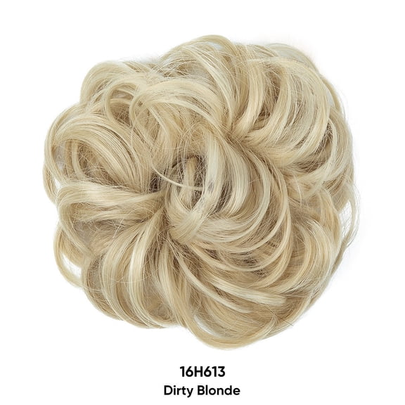 Namzi Hairpieces 1pc Hair Bun Piece, Messy Bun Piece & Hair Scrunchies, Wavy Hairpieces with Hairpiece Headband, Synthetic Heat-Resistant Fiber for Natural Volume,Dirty Blonde