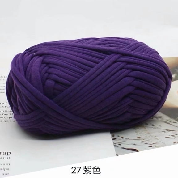 Namzi Hand Knitting Yarn, 2 Roll Fabric Strip Line Yarn Packs, Purple, Premium 65% Polyester 35% Cotton Blend, Ideal as for Crocheting with Easy Performance