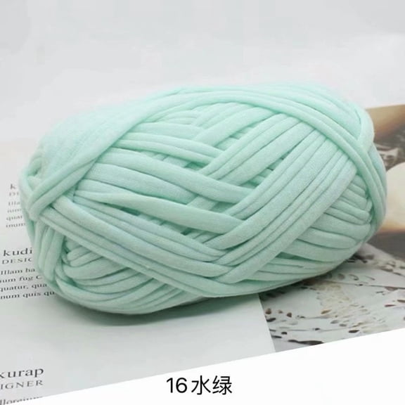 Namzi Hand Knitting Yarn, 2 Roll Fabric Strip Line Yarn Packs,aqua green , Premium 65% Polyester 35% Cotton Blend, Ideal as for Crocheting with Easy Performance