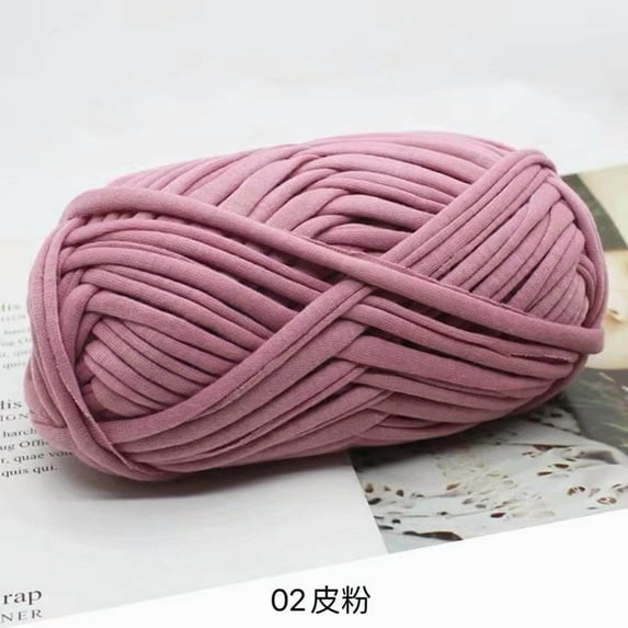 Namzi Hand Knitting Yarn, 2 Roll Fabric Strip Line Yarn Packs, dark pink, Premium 65% Polyester 35% Cotton Blend, Ideal as for Crocheting with Easy Performance