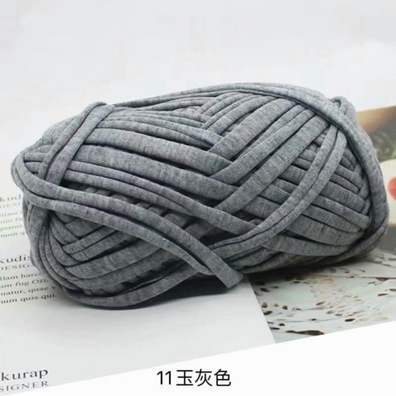 Namzi Hand Knitting Yarn, 2 Roll Fabric Strip Line Yarn Packs, grey, Premium 65% Polyester 35% Cotton Blend, Ideal as for Crocheting with Easy Performance