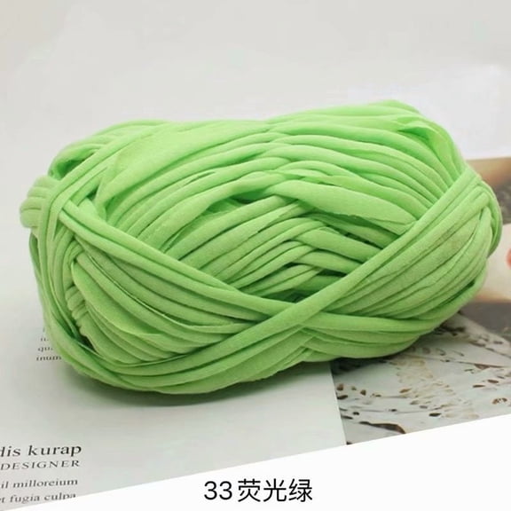 Namzi Hand Knitting Yarn, 2 Roll Fabric Strip Line Yarn Packs,light green , Premium 65% Polyester 35% Cotton Blend, Ideal as for Crocheting with Easy Performance
