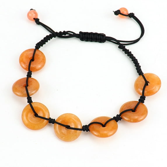 Namzi Handmade Beaded Bracelet, Suitable for Men and Women, Colored Natural Stone Safety Buckle Bracelet, Handwoven Safety Buckle Bracelet (Yellow)