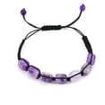 thumbnail image 1 of Namzi Handmade Beaded Bracelet, Suitable for Men and Women, Handwoven Rectangular Colored Natural Stone Crystal Bracelet (Purple), 1 of 1