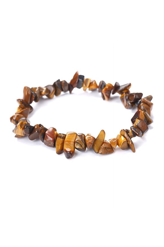 Handmade Beaded Bracelet, Suitable for Men and Women, Irregular Natural Stone Bracelet (Brown)