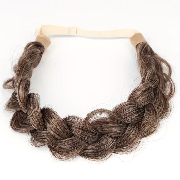Namzi Headband Braid Wig - 1 Piece,light brown, 40CM Width, Heat-Resistant Synthetic Hair, Effortless Three-Strand Braided Hairstyle, Easy-to-Wear for Daily & Special LooksCategory,