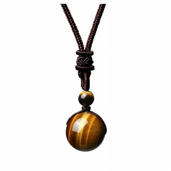 Namzi Healing Crystals Necklace Natural Lucky Blessing Protection Chakra Beads Stone Pendant Adjustable-D01