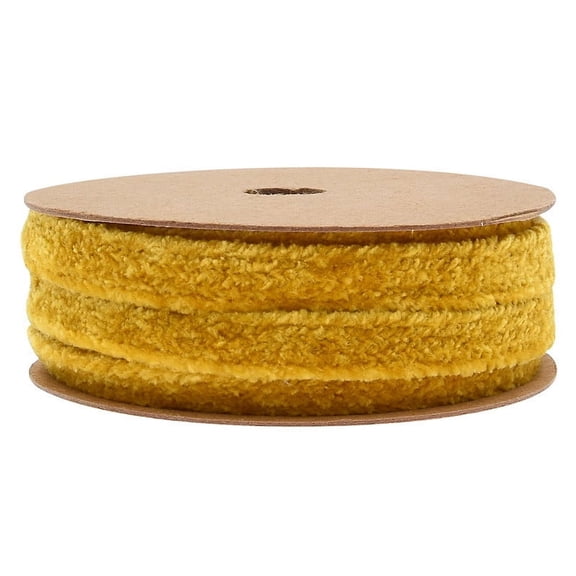 Namzi Holiday Craft Ribbon, Yarn & Ribbon Needles Category -yellow , 10mm*3m per Roll, 2 Rolls Total - Soft Polyester Chenille Ribbon for Holiday Decor & DIY Craft Projects.