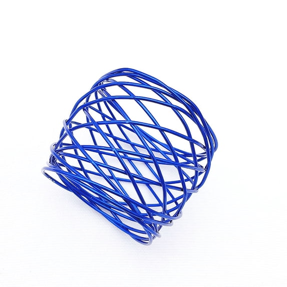 Namzi Hotel Napkin Ring Metal Wire Mesh Napkin Ring Napkin Button Napkin Ring Minimalist Mouth Cloth Ring Home Restaurant Decoration (Blue)