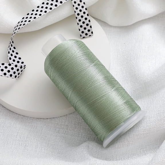 Namzi Ice Silk Thread 2 Packs 0.2mm Embroidery Sewing Thread, Nylon Braided Cord for Tassel Making, Bracelet Craft & Sewing Projects,Gray Green