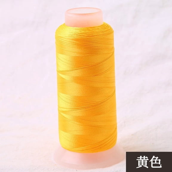 Namzi Ice Silk Thread 2 Packs 0.2mm Embroidery Sewing Thread, Nylon Braided Cord for Tassel Making, Bracelet Craft & Sewing Projects,Yellow
