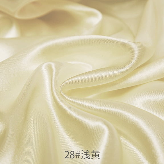 Namzi Imitated Silk Fabric,Smooth and Shiny Satin Fabric,for Headwear,Formal Wear,Gift Box Packaging,Home Decoration,39*59in,Light Yellow