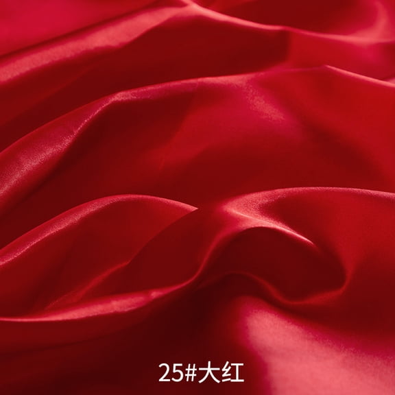 Namzi Imitated Silk Fabric,Smooth and Shiny Satin Fabric,for Headwear,Formal Wear,Gift Box Packaging,Home Decoration,39*59in,Red A