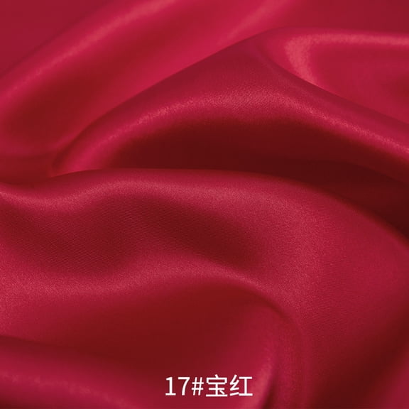 Namzi Imitated Silk Fabric,Smooth and Shiny Satin Fabric,for Headwear,Formal Wear,Gift Box Packaging,Home Decoration,39*59in,Red