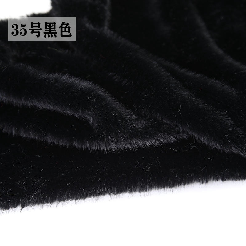 Namzi Imitation Rabbit Fur Short Plush Fabric,39*63in Soft and Fluffy Faux Fur Fabric for DIY Craft Sewing Projects,Costume,Gloves,Scarves,Home Decoration,Black