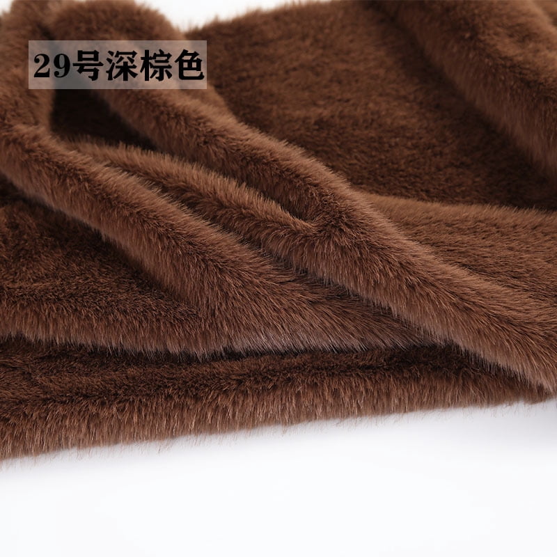 Namzi Imitation Rabbit Fur Short Plush Fabric,39*63in Soft and Fluffy Faux Fur Fabric for DIY Craft Sewing Projects,Costume,Gloves,Scarves,Home Decoration,Dark Brown