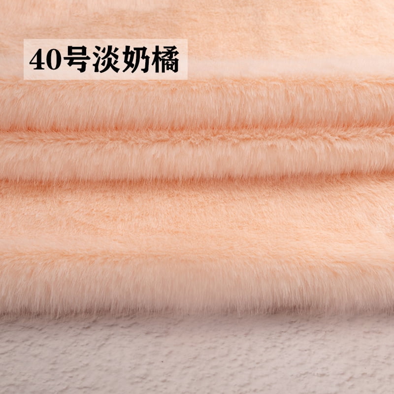 Namzi Imitation Rabbit Fur Short Plush Fabric,39*63in Soft and Fluffy Faux Fur Fabric for DIY Craft Sewing Projects,Costume,Gloves,Scarves,Home Decoration,Flesh Pink A