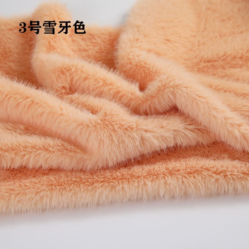 Namzi Imitation Rabbit Fur Short Plush Fabric,39*63in Soft and Fluffy Faux Fur Fabric for DIY Craft Sewing Projects,Costume,Gloves,Scarves,Home Decoration,Flesh Pink
