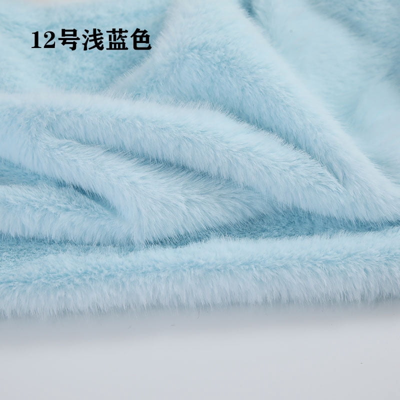 Namzi Imitation Rabbit Fur Short Plush Fabric,39*63in Soft and Fluffy Faux Fur Fabric for DIY Craft Sewing Projects,Costume,Gloves,Scarves,Home Decoration,Light Blue