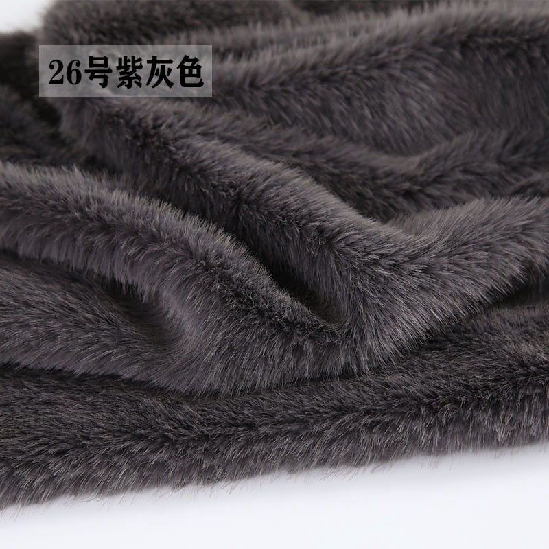 Namzi Imitation Rabbit Fur Short Plush Fabric,39*63in Soft and Fluffy Faux Fur Fabric for DIY Craft Sewing Projects,Costume,Gloves,Scarves,Home Decoration,Purple Grey