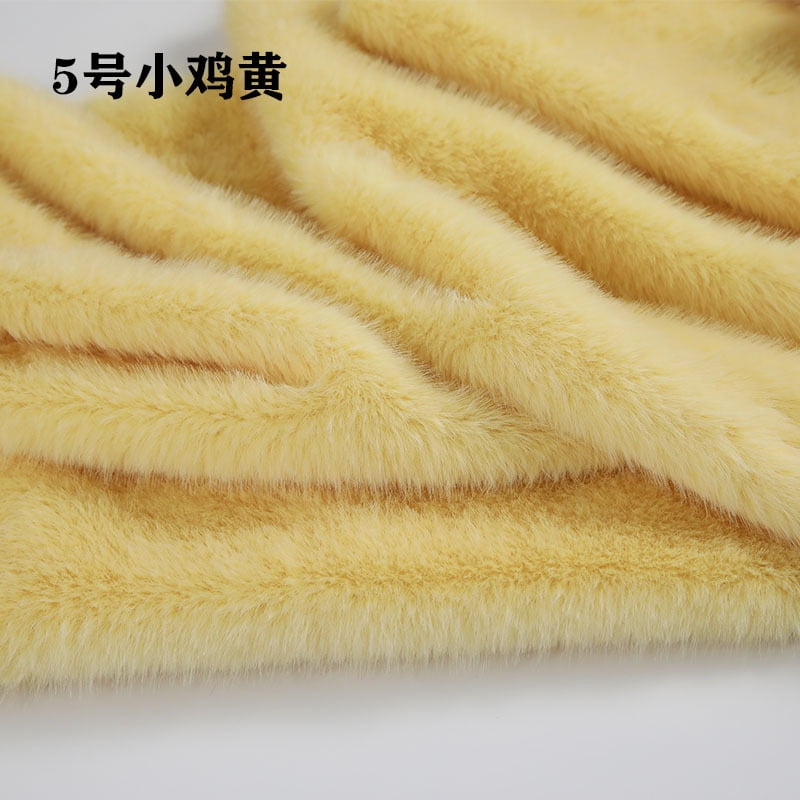 Namzi Imitation Rabbit Fur Short Plush Fabric,39*63in Soft and Fluffy Faux Fur Fabric for DIY Craft Sewing Projects,Costume,Gloves,Scarves,Home Decoration,Yellow