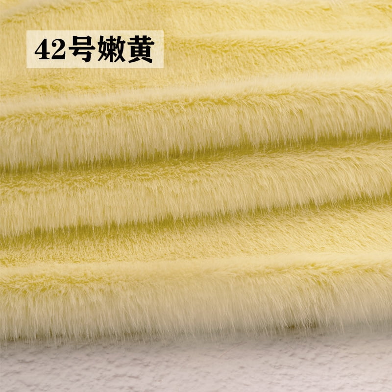 Namzi Imitation Rabbit Fur Short Plush Fabric,39*63in Soft and Fluffy Faux Fur Fabric for DIY Craft Sewing Projects,Costume,Gloves,Scarves,Home Decoration,Yellow A