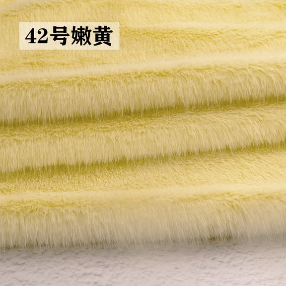 Namzi Imitation Rabbit Fur Short Plush Fabric,39*63in Soft and Fluffy Faux Fur Fabric for DIY Craft Sewing Projects,Costume,Gloves,Scarves,Home Decoration,Yellow A