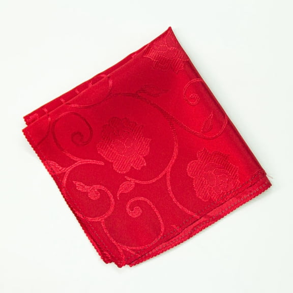 Namzi Jacquard Fabric Dinner Napkins 48x48cm Wedding Banquet Party Square Cloth Napkins, Elegant Satin-Like Table Napkins, 4-Piece,Style B,Red