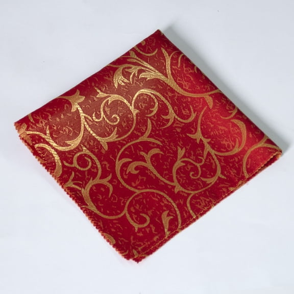 Namzi Jacquard Fabric Dinner Napkins 48x48cm Wedding Banquet Party Square Cloth Napkins, Elegant Satin-Like Table Napkins, 4-Piece,Style K,Red