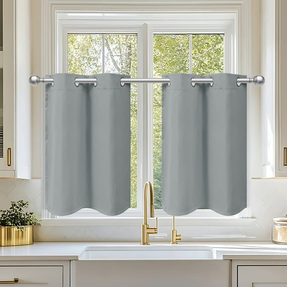 Namzi Kitchen Blackout Curtains - 86*46cm Light grey Curtains Small Window, 1 slice Window Curtains Short, High-Precision Fabric Curtains & for .