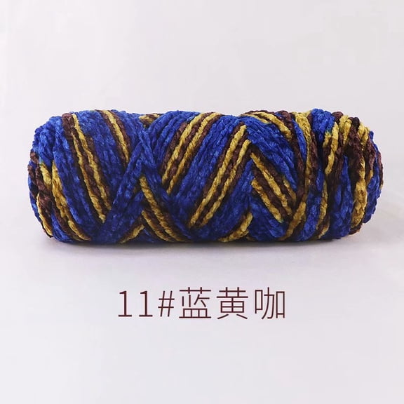 Namzi - Knit Picks Yarn, 1 roll, High Quality Crochet Yarn with Soft Polyester Material, Durable for DIY Craft Projects Like Scarves, Hats, Blankets.Blue+Yellow+Coffee