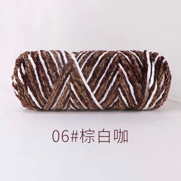 Namzi - Knit Picks Yarn, 1 roll, High Quality Crochet Yarn with Soft Polyester Material, Durable for DIY Craft Projects Like Scarves, Hats, Blankets.Brown+white+coffee