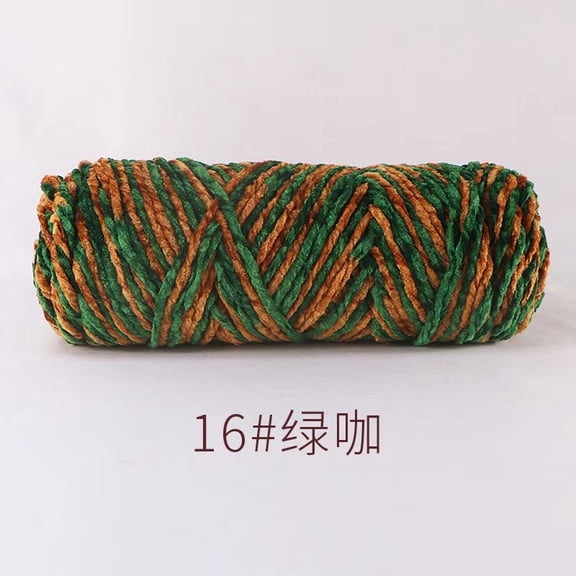 Namzi - Knit Picks Yarn, 1 roll, High Quality Crochet Yarn with Soft Polyester Material, Durable for DIY Craft Projects Like Scarves, Hats, Blankets.Green+Coffee