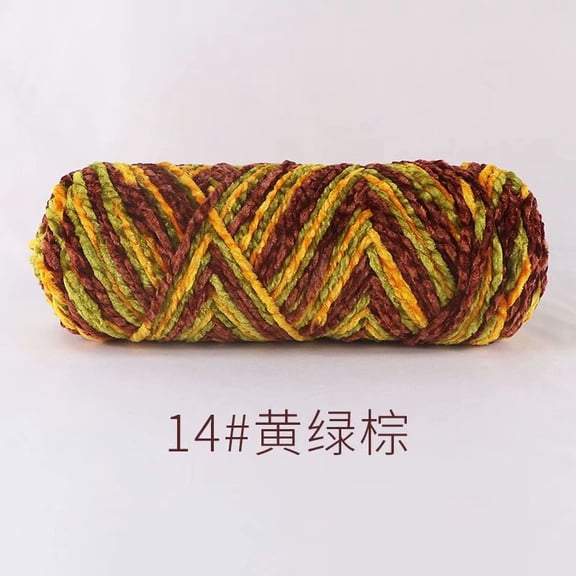 Namzi - Knit Picks Yarn, 1 roll, High Quality Crochet Yarn with Soft Polyester Material, Durable for DIY Craft Projects Like Scarves, Hats, Blankets.Yellow+Green+Brown