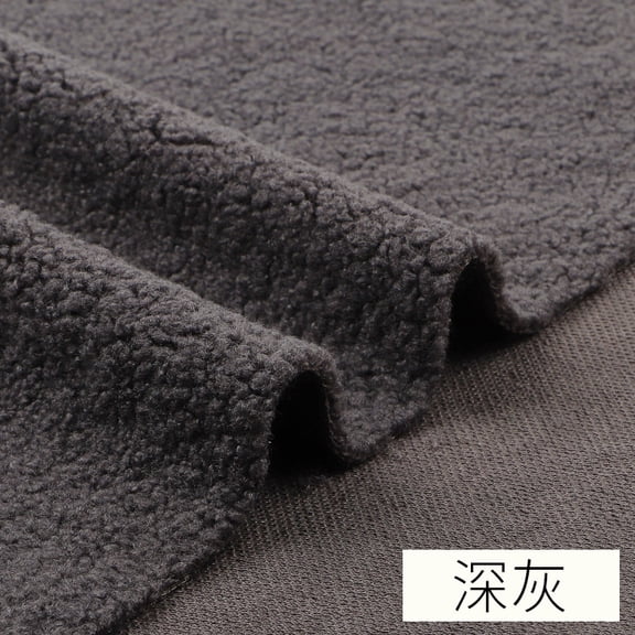 Namzi Lambs Wool Fabric,Thickened Plush Faux Fur Fabric for DIY Sewing Handmade Winter Wear,Plush Toys and Home Decorations,39*63in,Dark Grey