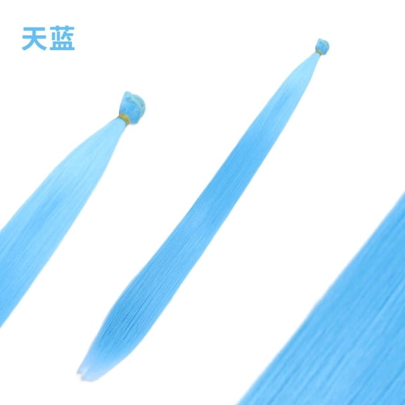 Namzi Light Blue Cosplay Hair Weft, High‑Temperature Synthetic Fiber Natural‑Looking Extensions for DIY Wig & Costume Styling,23.62x39.37In , 1Pack